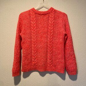 Vintage Hand Knit Pink Sweater by Lydia Fawver ‎ 19 Pit to Pit